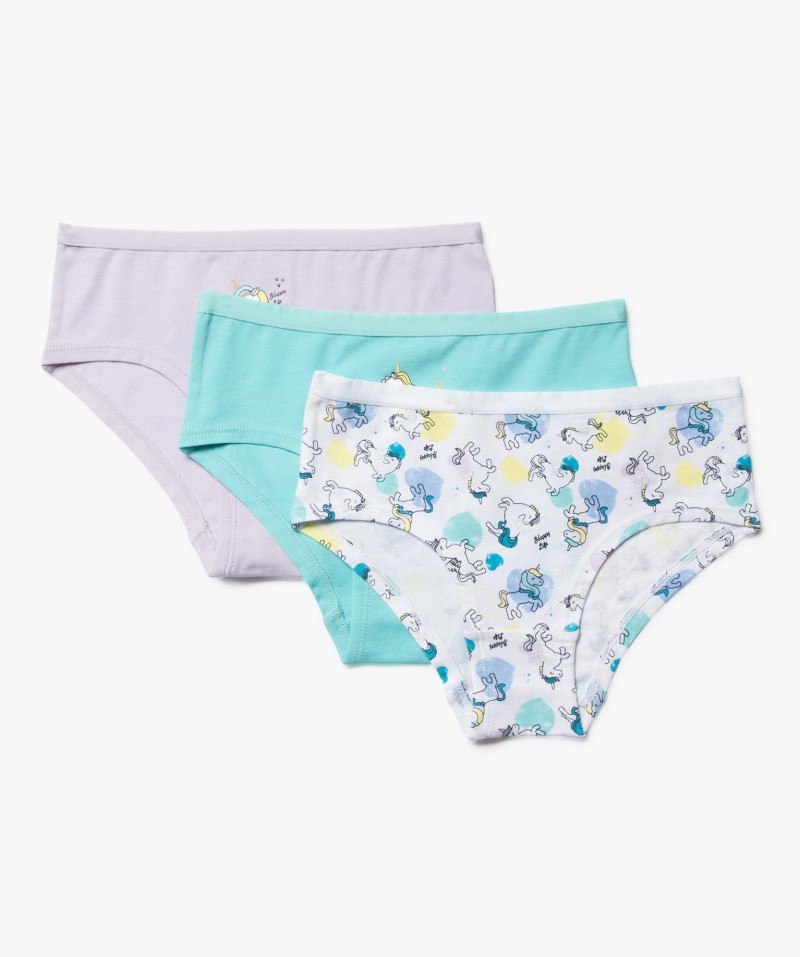 Shorty en coton stretch avec motifs licornes fille (lot de 3)[MISSING]